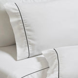 600 Thread Count Cotton Blend Bed Sheet Set - Imperia Embroidered Hem