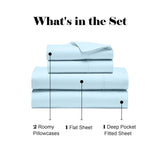 600 Thread Count Cotton Blend Deep Pocket Bed Sheet Set, Pandora Embroidered Hem