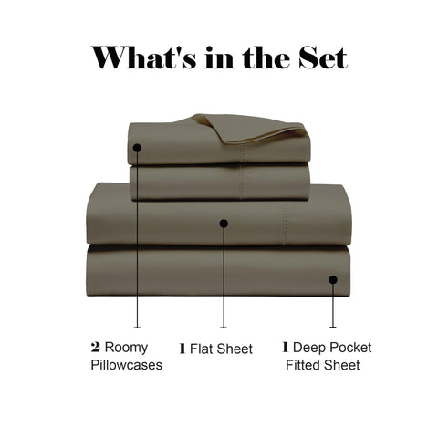 600 Thread Count Cotton Blend Deep Pocket Bed Sheet Set, Pandora Embroidered Hem