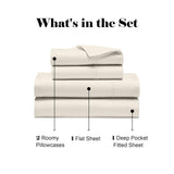 600 Thread Count Cotton Blend Deep Pocket Bed Sheet Set, Pandora Embroidered Hem