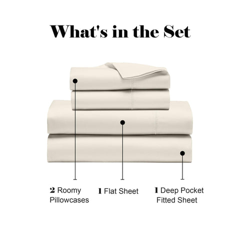600 Thread Count Cotton Blend Deep Pocket Bed Sheet Set, Pandora Embroidered Hem