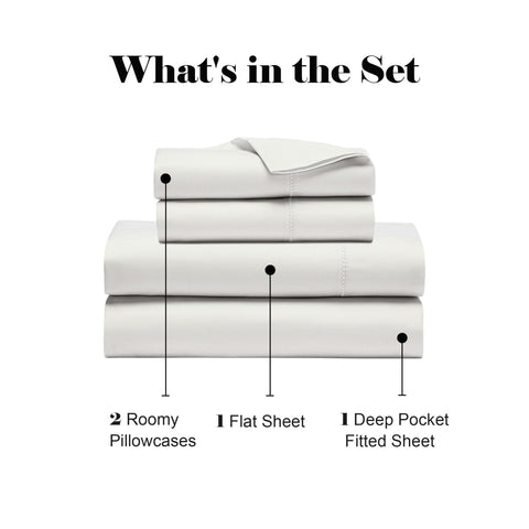 600 Thread Count Cotton Blend Deep Pocket Bed Sheet Set, Pandora Embroidered Hem