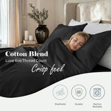 600 Thread Count Cotton Blend Deep Pocket Bed Sheet Set, Pandora Embroidered Hem