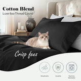 600 Thread Count Cotton Blend Pillowcases, Pandora Embroidered Hem, Set of 2