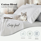 600 Thread Count Cotton Blend Pillowcases, Pandora Embroidered Hem, Set of 2