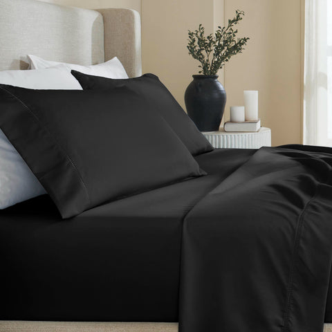 600 Thread Count Cotton Blend Deep Pocket Bed Sheet Set, Pandora Embroidered Hem