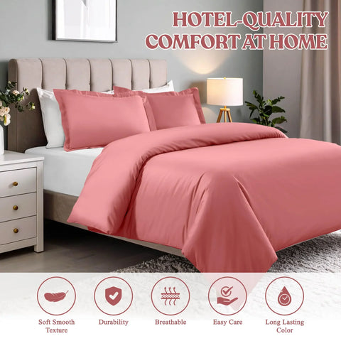 Cotton Blend 600 Thread Count Solid Duvet Cover Set