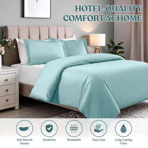 Cotton Blend 600 Thread Count Solid Duvet Cover Set