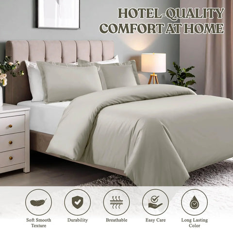 Cotton Blend 600 Thread Count Solid Duvet Cover Set