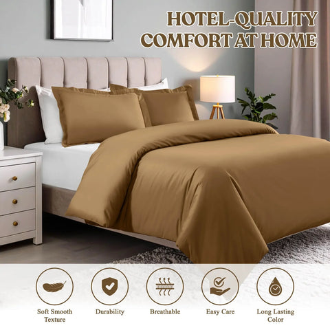 Cotton Blend 600 Thread Count Solid Duvet Cover Set