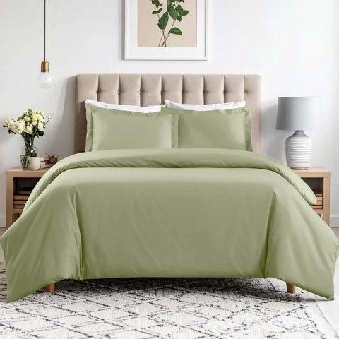 Cotton Blend 600 Thread Count Solid Duvet Cover Set