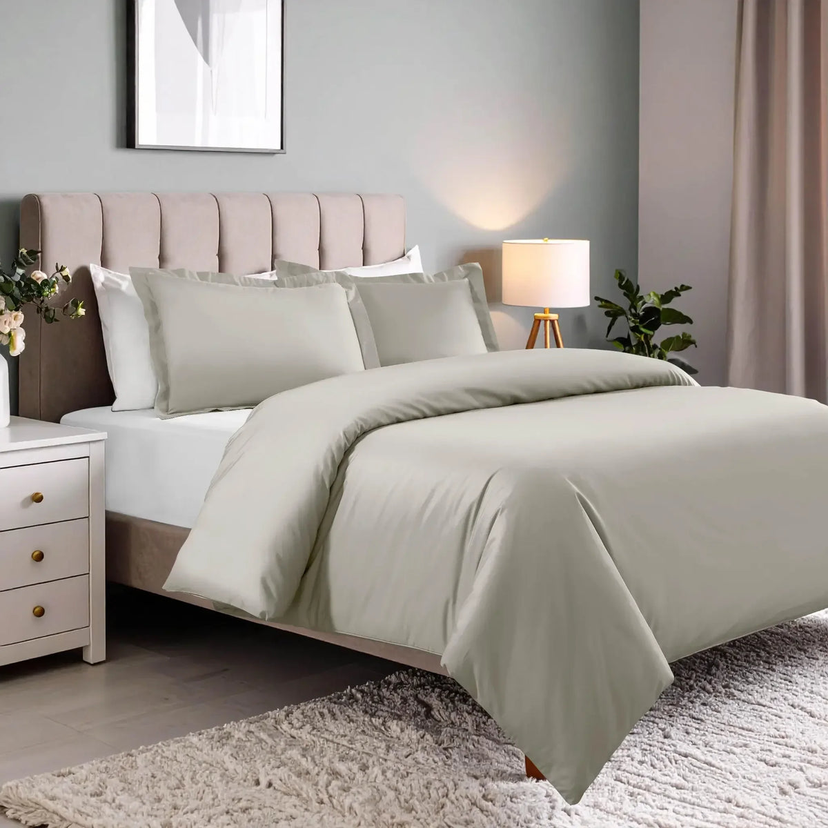 Cotton Blend 600 Thread Count Solid Duvet Cover Set