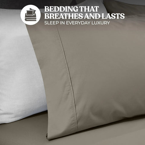 600 Thread Count Cotton Blend Bed Sheet Set Solid Deep Pocket