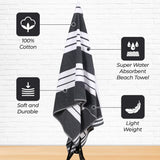Cabana Stripe Oversized Cotton Beach Towel Set of 2, 4, or 6 Piece