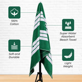 Cabana Stripe Oversized Cotton Beach Towel Set of 2, 4, or 6 Piece