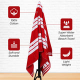 Cabana Stripe Oversized Cotton Beach Towel Set of 2, 4, or 6 Piece