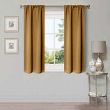 Solid Room Darkening Rod Pocket Blackout Curtain Panels, Set of 2