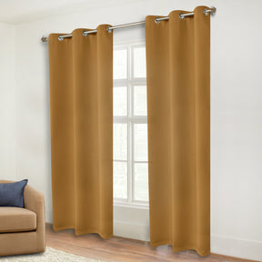 Classic Modern Solid Room Darkening Blackout Curtain Panels, Set of 2