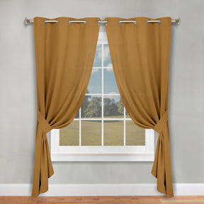 Classic Modern Solid Room Darkening Blackout Curtain Panels, Set of 2