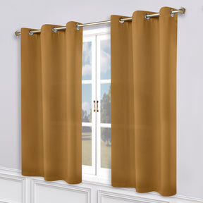 Classic Modern Solid Room Darkening Blackout Curtain Panels, Set of 2