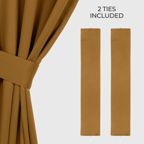Classic Modern Solid Room Darkening Blackout Curtain Panels, Set of 2