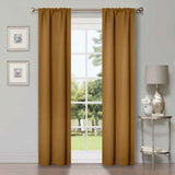 Solid Room Darkening Rod Pocket Blackout Curtain Panels, Set of 2