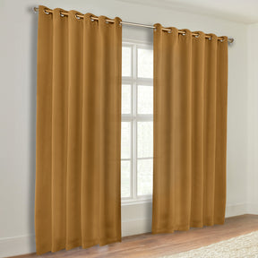 Classic Modern Solid Room Darkening Blackout Curtain Panels, Set of 2