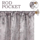 Leaves Room Darkening Washable Blackout Curtain Panels, Set of 2