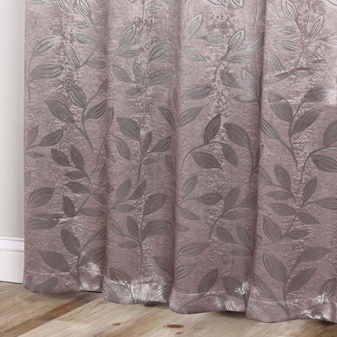 Leaves Room Darkening Washable Blackout Curtain Panels, Set of 2
