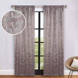 Leaves Room Darkening Washable Blackout Curtain Panels, Set of 2