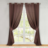 Classic Modern Solid Room Darkening Blackout Curtain Panels, Set of 2