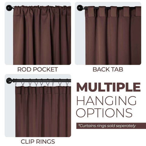 Blackout Window Curtains Solid Room Darkening Back Tab Set of 2