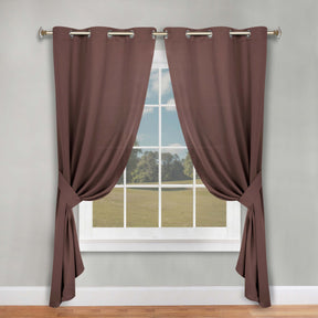 Classic Modern Solid Room Darkening Blackout Curtain Panels, Set of 2