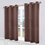 Classic Modern Solid Room Darkening Blackout Curtain Panels, Set of 2