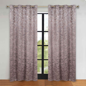 Leaves Room Darkening Grommet Blackout Curtain Panels, Set of 2