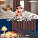 Solid Room Darkening Rod Pocket Blackout Curtain Panels, Set of 2