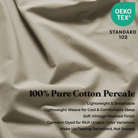 Carmen 100% Cotton Relaxed Wash Deep Pocket Bed Sheet Set