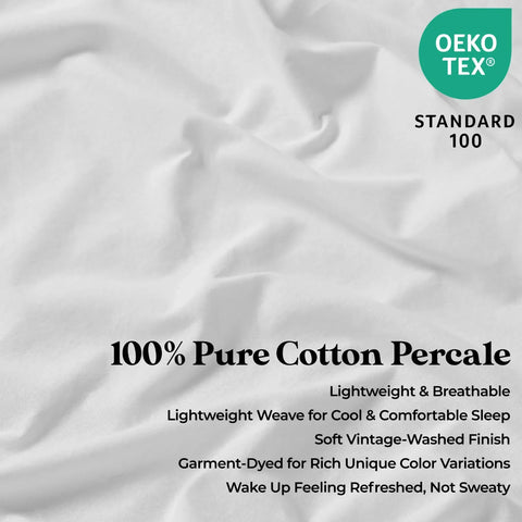 Carmen 100% Cotton Relaxed Wash Deep Pocket Bed Sheet Set