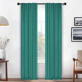 Solid Room Darkening Blackout Curtain Panels, Back Tabs, Set of 2