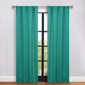 Solid Room Darkening Rod Pocket Blackout Curtain Panels, Set of 2