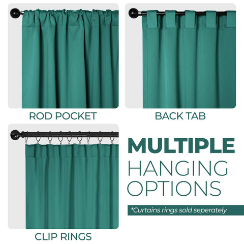 Blackout Window Curtains Solid Room Darkening Back Tab Set of 2