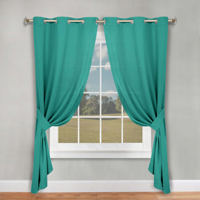 Classic Modern Solid Room Darkening Blackout Curtain Panels, Set of 2