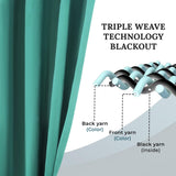 Solid Machine Washable Room Darkening Blackout Curtains, Set of 2
