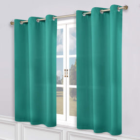 Classic Modern Solid Room Darkening Blackout Curtain Panels, Set of 2