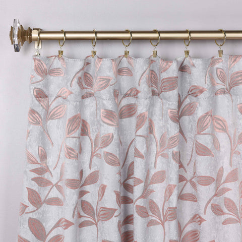 Leaves Room Darkening Back Tabs Blackout Curtain Panels, Set of 2