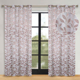 Leaves Room Darkening Washable Blackout Curtain Panels, Set of 2