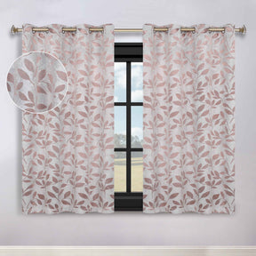 Leaves Room Darkening Washable Blackout Curtain Panels, Set of 2