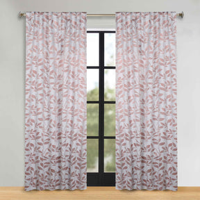 Leaves Room Darkening Back Tabs Blackout Curtain Panels, Set of 2