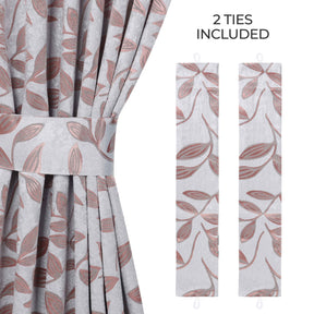 Leaves Room Darkening Washable Blackout Curtain Panels, Set of 2