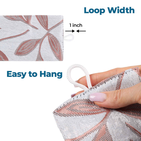 Blackout Window Curtains Leaves Pattern Room Darkening Set of 2